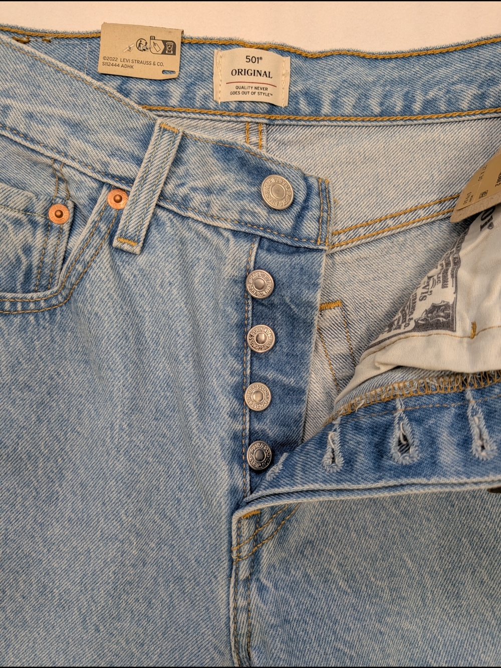 Levi’s 501 Original Women’s Jeans 27x30 100% Cotton Straight Leg Denim - Picture 3 of 5